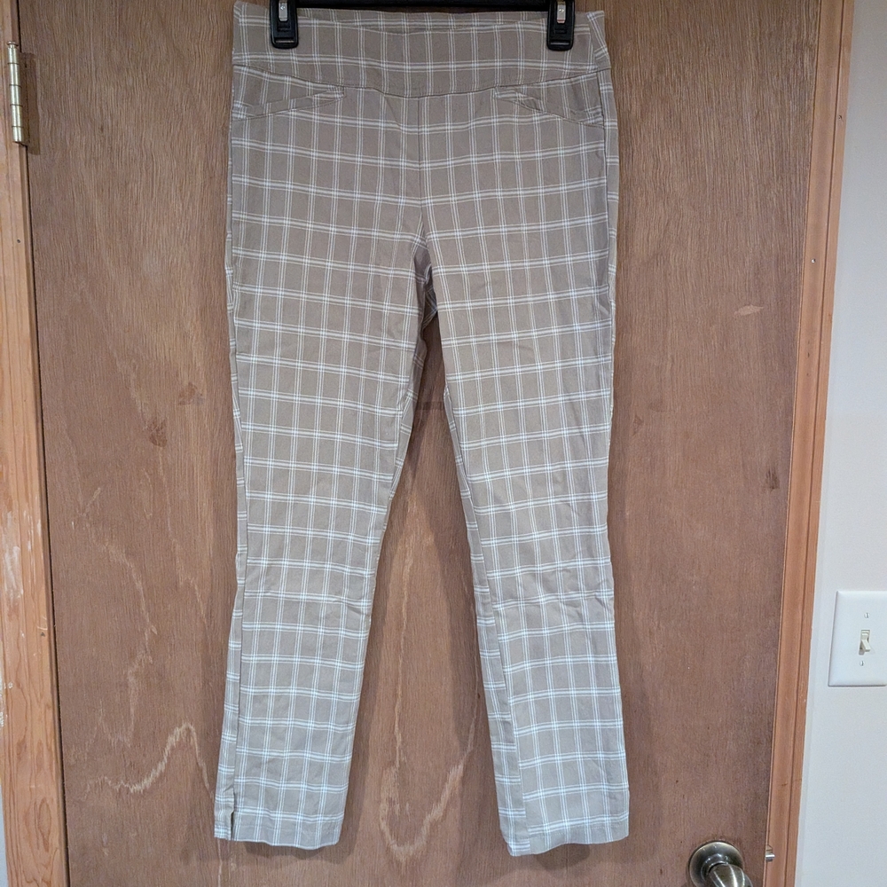 Joe B Checkered Beige and White Trousers